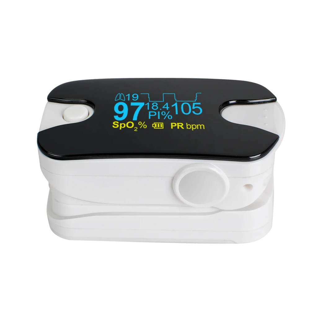 Портативный OLED пальцевой Пульсоксиметр 4 параметры SPO2 PR PI частота дыхания и