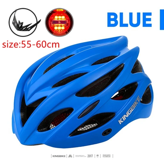 J-652-Blue KINGBIKE велосипедный шлем для женщин и мужчин велосипедный шлем дорожный горный с задним светильник MTB велосипедный шлем красный синий титан Casco Ciclismo - Цвет: J-652-Blue