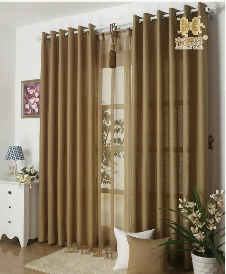 New Arrival Solid Color Curtains For Living Room Plain Curtains+Voile 9 Colors Grey/Burgundy/Yellow/Violet/White Shade/Drapery | Дом и сад