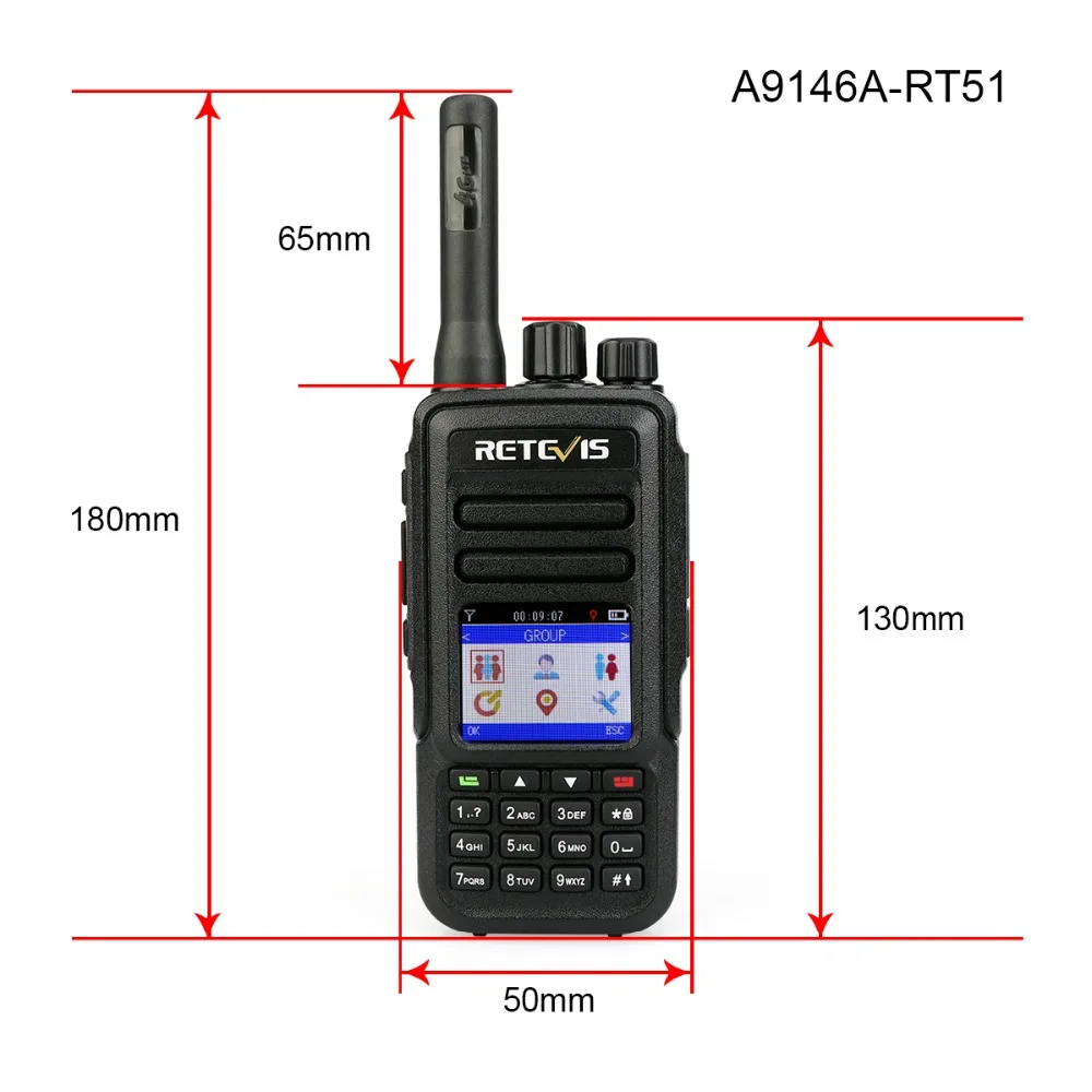 Retevis RT51 PoC радио сеть двухстороннее 4G LTE FDD 3G WCDMA GPS с кабелем для программирования SIM