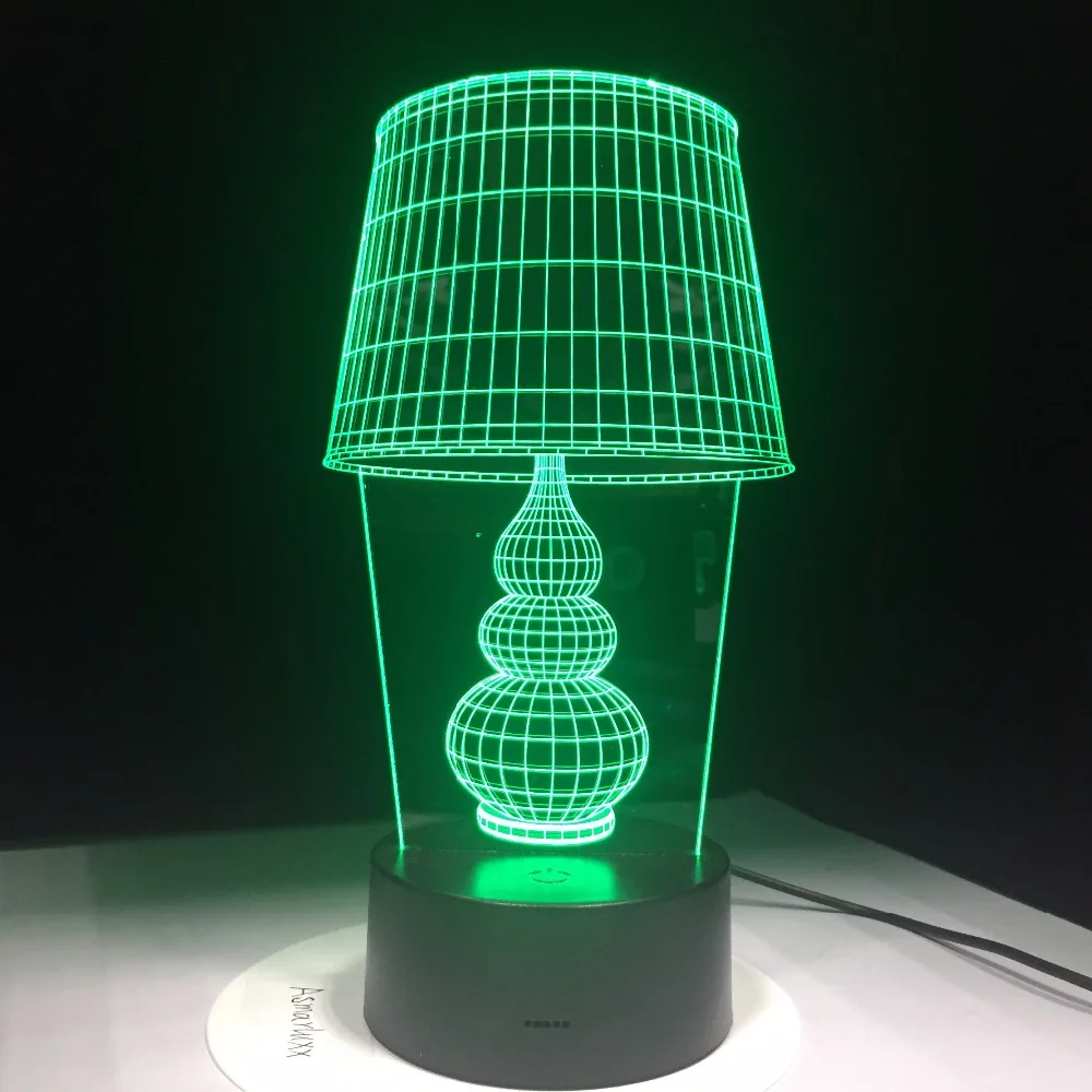 Светодиодная настольная лампа с сенсорным кнопка 3D USB светодиодный Ночной