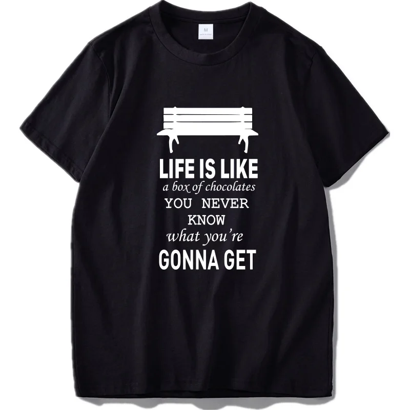 Футболка Life Is Like A Box Of Chocolates Мужская футболка Forrest Gump классические топы с линиями