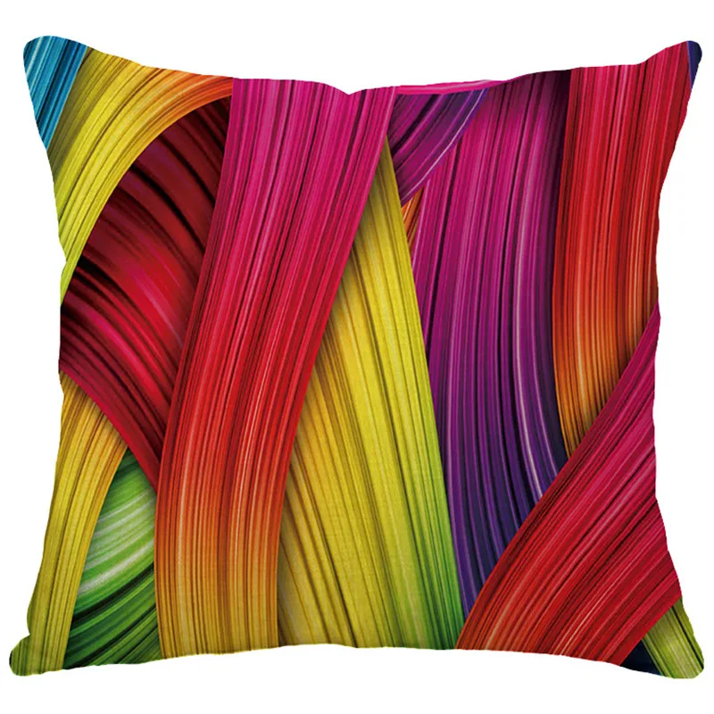 Опт Чехол на подушку в подарок свадьбу разноцветный розовый карандаш с рисунком