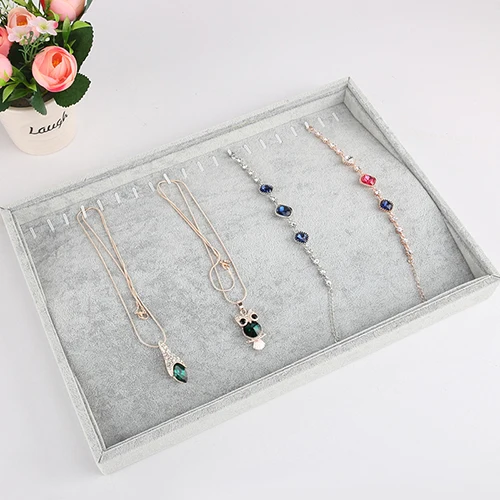 Necklace box Шкатулка для ювелирных изделий, органайзер для хранения серых сережек, колец, браслетов, ожерелий, брошек, шкатулка, свадебное украшение - Цвет: Necklace box