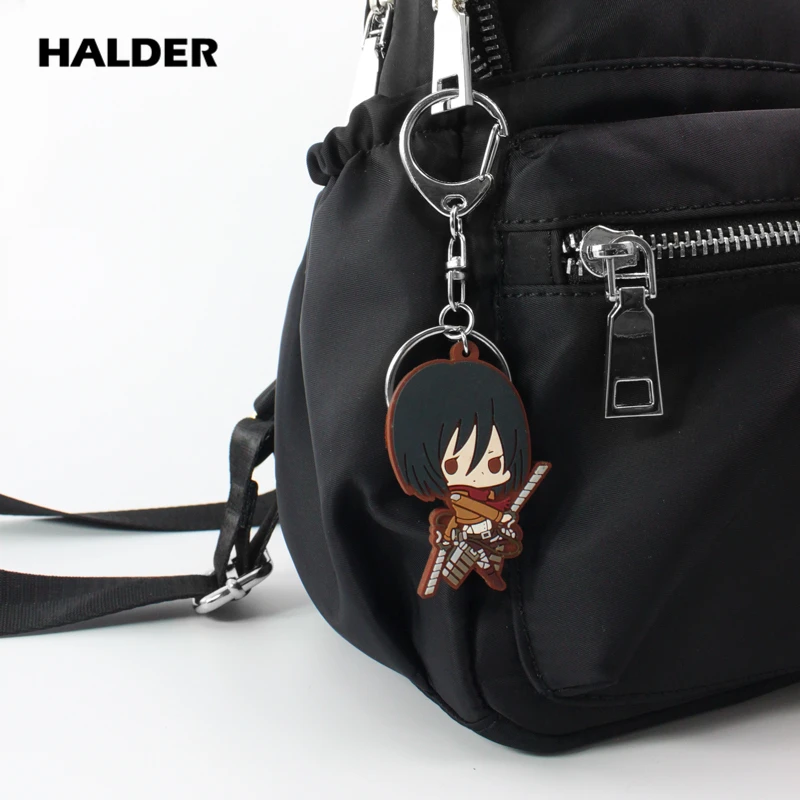 Halder аниме Атака Титанов Eren Mikasa Саша блузка Hange Zoe фигурные Подвески мягкие ПВХ Брелоки держатель ключей автомобильные брелоки на сумку