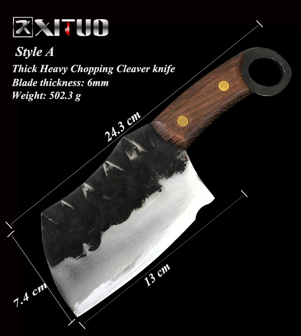 Style A XITUO высокоуглеродистой стали ковки ручной работы нож японский Santoku шеф-повара нож с антипригарным накири Кливер Gyuto Kiritsuke нож - Цвет: Style A