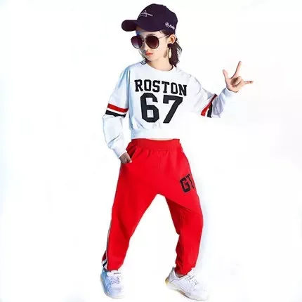 Новые танцевальные костюмы для девочек детский уличный танцевальный комплект с