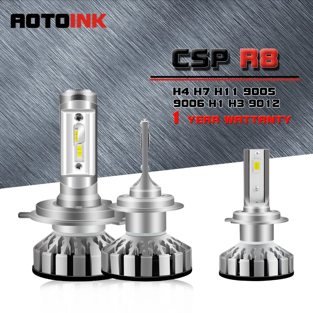 

AOTOINK CSP H7 H4 светодиодный автомобильный светильник s H1 H8 H9 H11 9005, автомобильная лампа, не темное пространство, ультратонкая лампа, основа, проти...