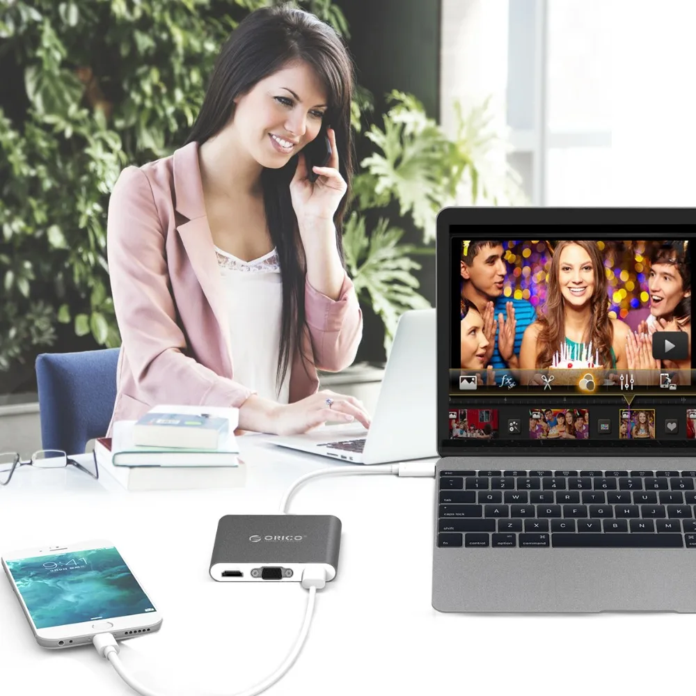 ORICO usb-хаб USB C к HDMI RJ45 VGA type-C PD адаптер для Mac/samsung Galaxy/huawei type C USB 3," концентратор