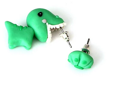 Женские серьги гвоздики из полимерной глины милые мягкие ручной работы в виде