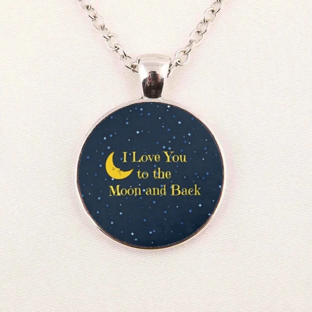 Оптовая продажа стеклянный кабошон 25 мм Ожерелье I Love You to the Moon and Back ожерелье
