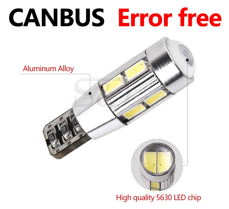 2 шт. T10 W5W 5630 SMD белый CANBUS OBC без ошибок светодиодный светильник 501 тире