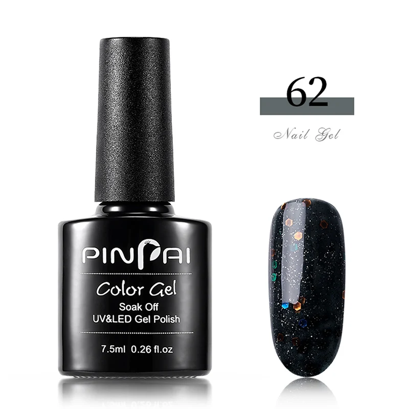 NO.62 Pinpai 64 Цвета УФ-гель для ногтей Полупостоянный 7,5 мл Гибридный СВЕТОДИОДНЫЙ УФ гель лак удаляющийся замачиванием лаковое гелевое покрытие для ногтей верхнее пальто базовое пальто - Цвет: NO.62