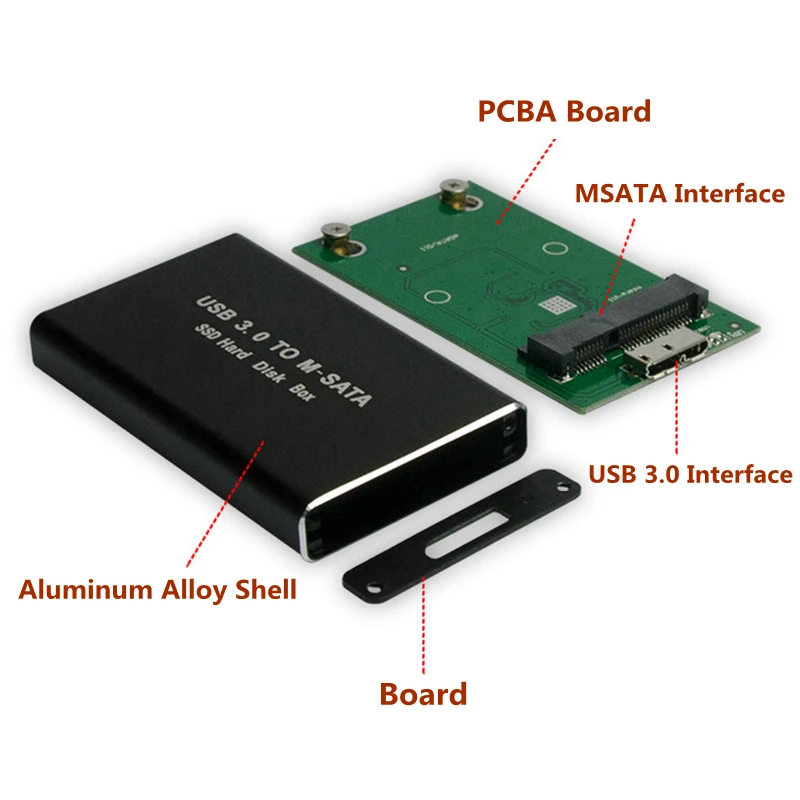 Жесткий диск с USB 3 0 на MSATA SSD Твердотельный накопитель адаптер для жесткого диска