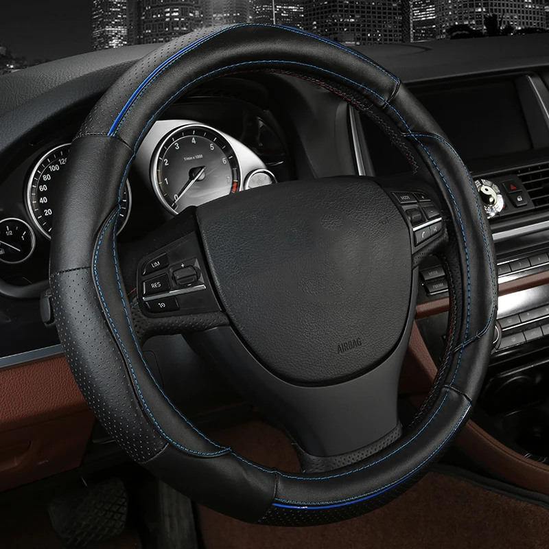 Рулевое колесо кожаный чехол Аксессуары для suzuki sx4 mitsubishi asx skoda kodiaq opel insignia bmw x1 x3 x5