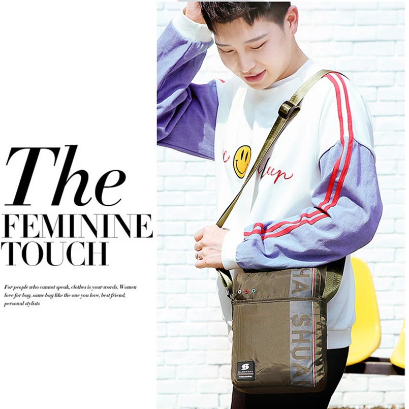 IVOTKOVA Men Messenger Bag Nylon Casual Shoulder Handbags Vintage Travel Male Light Purses Cross Body Bags Drop Shipping |