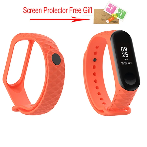 Orange Спортивный Браслет mi Band 3, ремешок на запястье для Xiaomi mi, ремешок 3, силиконовый браслет для Xiaomi mi, ремешок 3 mi band 3, Смарт-часы, браслет - Цвет: Orange