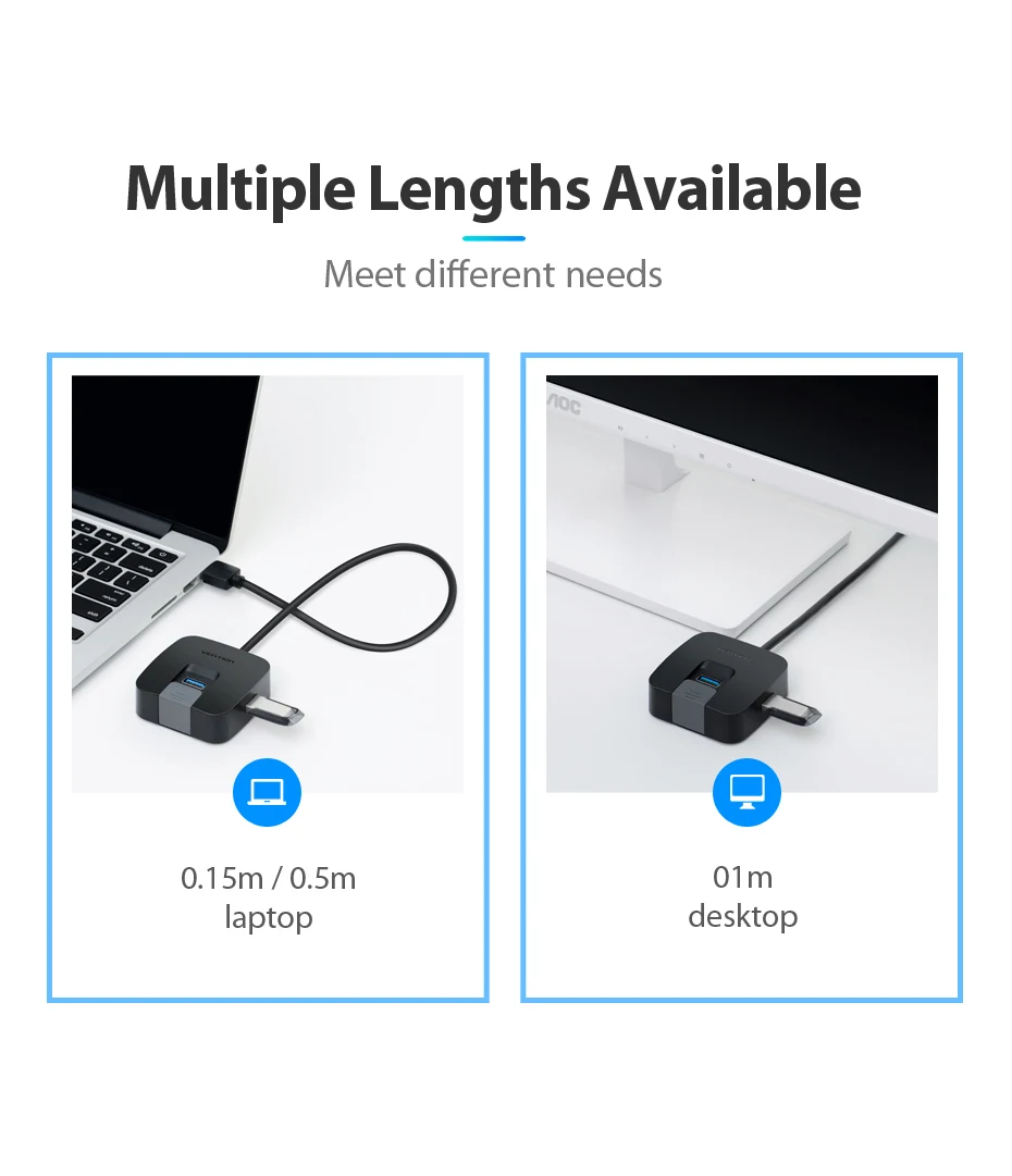 Vention usb-хаб 3,0 внешний 4 Порты и разъёмы USB разветвитель с микро USB Мощность Порты и разъёмы для ноутбука для жесткого диска компьютера аксессуара USB 2,0 концентратор