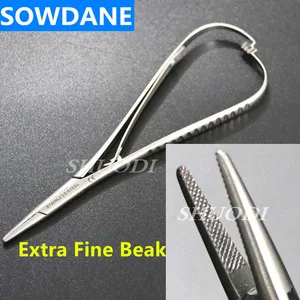 Зубчатый наконечник, стоматологический ортодонтический держатель игл, щипцы 14 см, Экстра тонкий инструмент для клюва