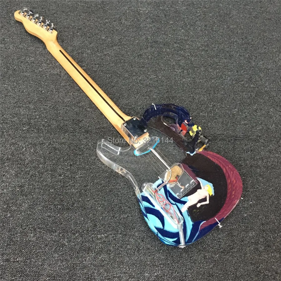 

Electric guitar factory custom acrylic crystal, crystal carving electric guitar, guitar all can, real photos
