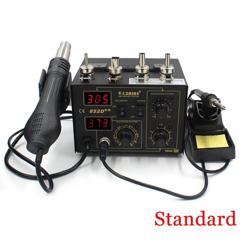 Паяльная станция BGA горячий пистолет паяльная станция Saike 852D++ 2 в 1 220 В или 110 В паять Железо паяльник Тепловая пушка паяльник