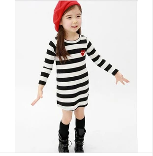 2014 spring autumn children clothing stripe o-neck long-sleeve girl dress princess free shipping | Детская одежда и обувь