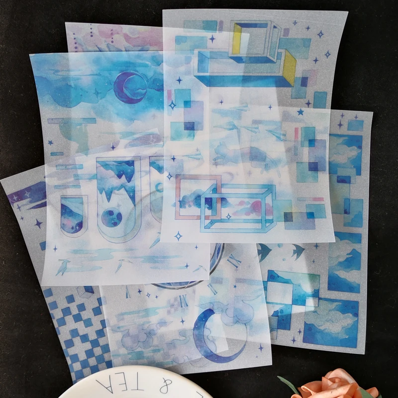 ZFPARTY голубое небо фоновые велюровые наклейки для скрапбукинга DIY - Фото №1