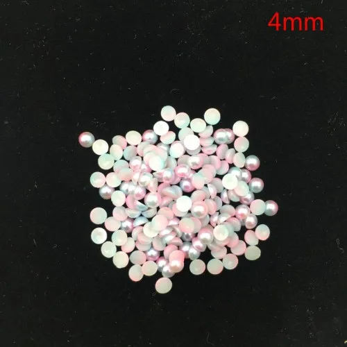 4mm pink Полукруглый смешанный жемчуг цветной плоский задний магический дизайн Русалка градиент симфония амулеты бусины ювелирные изделия DIY 3D украшения ногтей - Цвет: 4mm pink