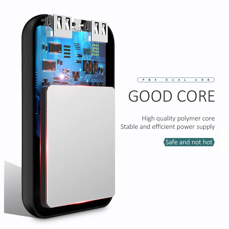 USAMS мини банк питания 10000 mah свет двойной USB ультра тонкий портативный внешний