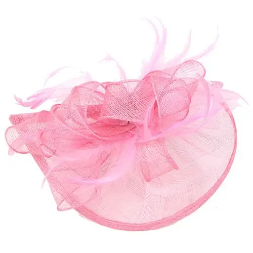 pink Винтажные женские Noiva Muiti цвета Свадебные шляпы лицо вуаль свадебные аксессуары невесты очарование свадьба птичья клетка вуаль сетка перья - Цвет: pink