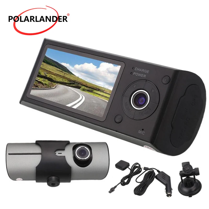 

Автомобильный видеорегистратор с двойной камерой, 2,7 дюйма, TFT ЖК-дисплей, X3000 R300 с GPS, двойным объективом, 3D G-сенсором, угол обзора 140 градусов