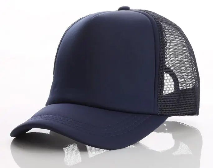Full navy Новинка, 1 шт., OEM ODM, Пользовательский логотип, реклама, дышащая сетка, Snapbacks, Кепка для водителя грузовика, для взрослых, повседневная, регулируемая бейсболка, Gorros - Цвет: Full navy