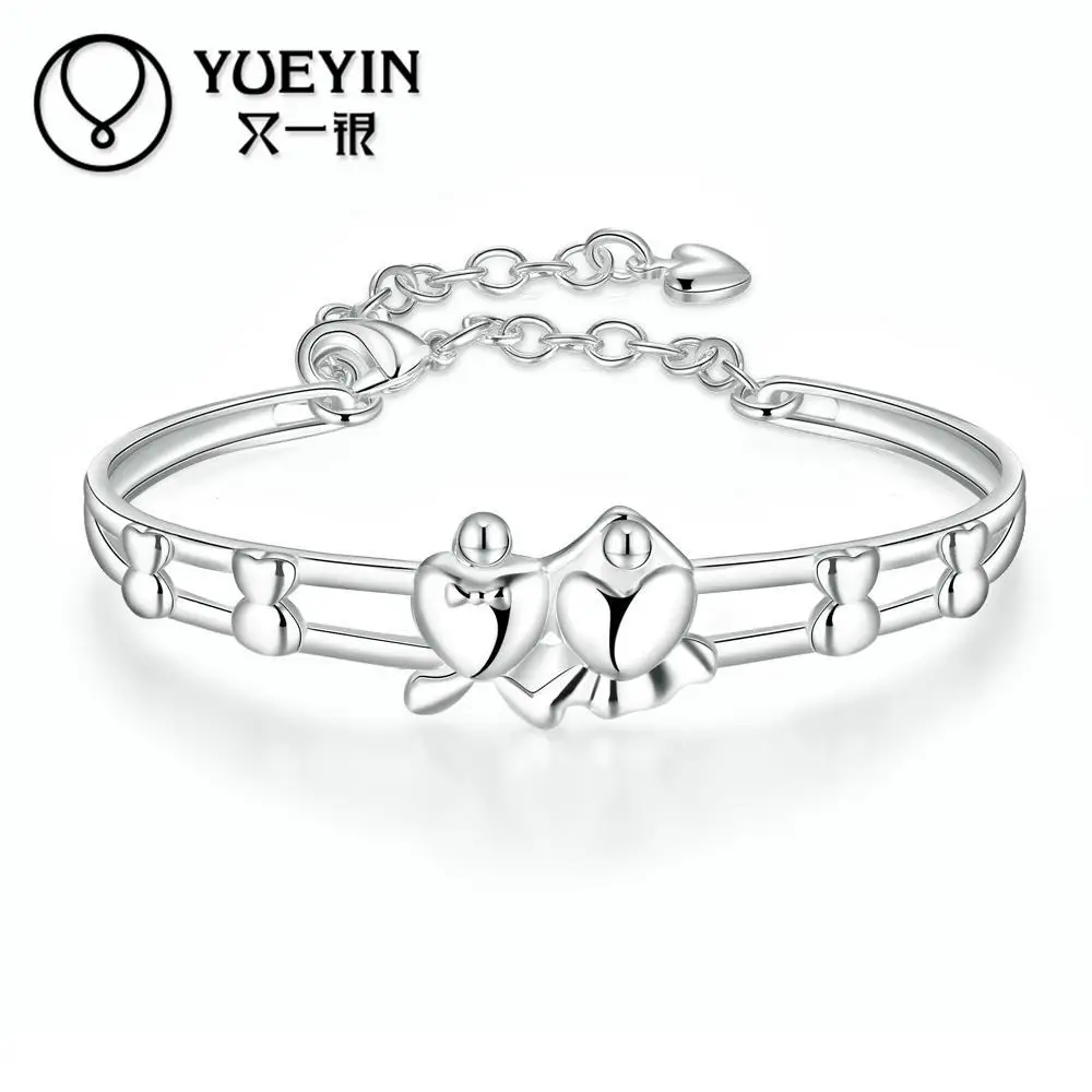 

Silver plated bracelet&bangles for women Engagement jewelry bangles pulseira bijoux women joias Factory price