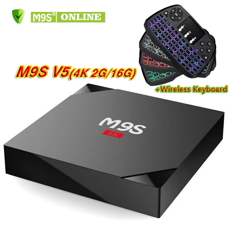 RK3229 M9S V5 4 ядра KD17.3 Android 6 0 Bluetooth OTT ТВ коробке 2 ГБ 16 Wi Fi HDMI К Google smart Box A3 подсветкой
