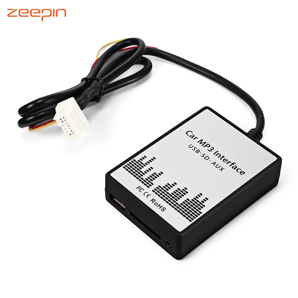 Zeepin Автомобильный mp3 плеер Радио Интерфейс адаптер 3 5 мм AUX SD USB музыкальный кабель