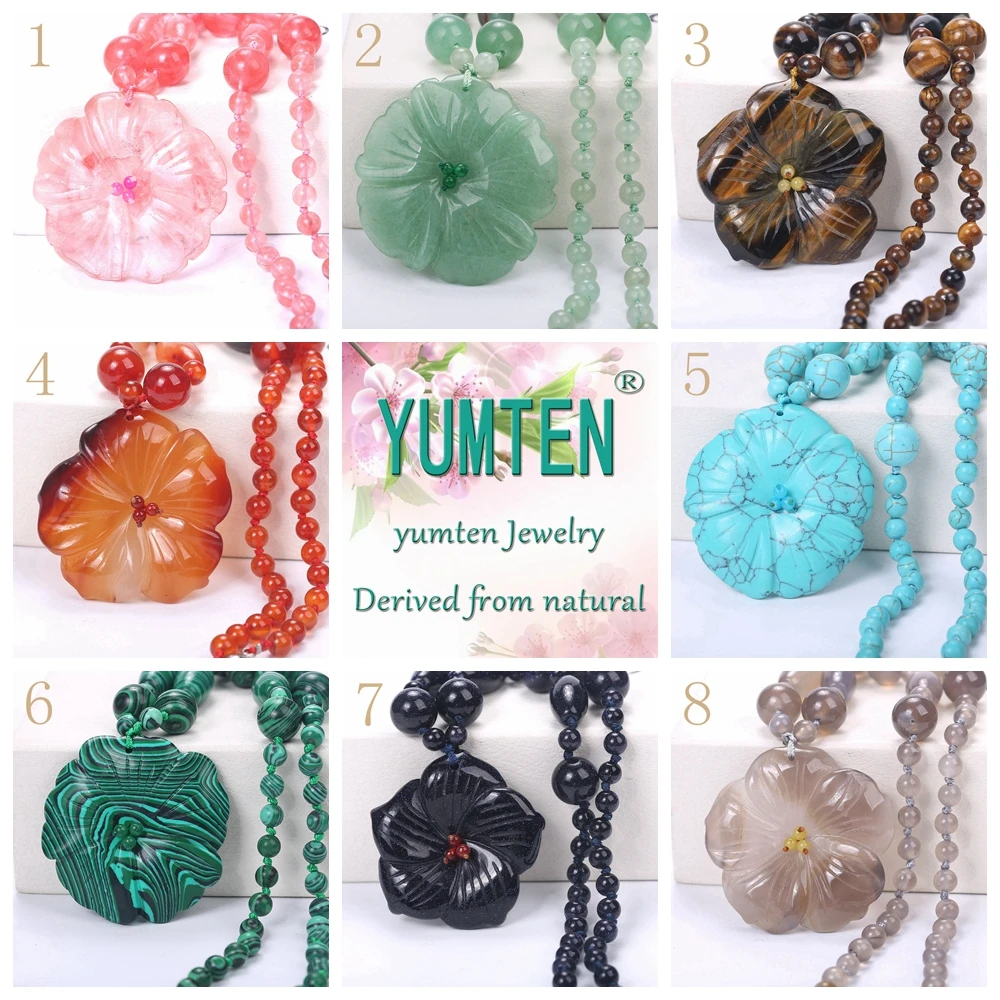 Yumten бирюзовое ожерелье с подвеской эффектное женское ювелирное изделие