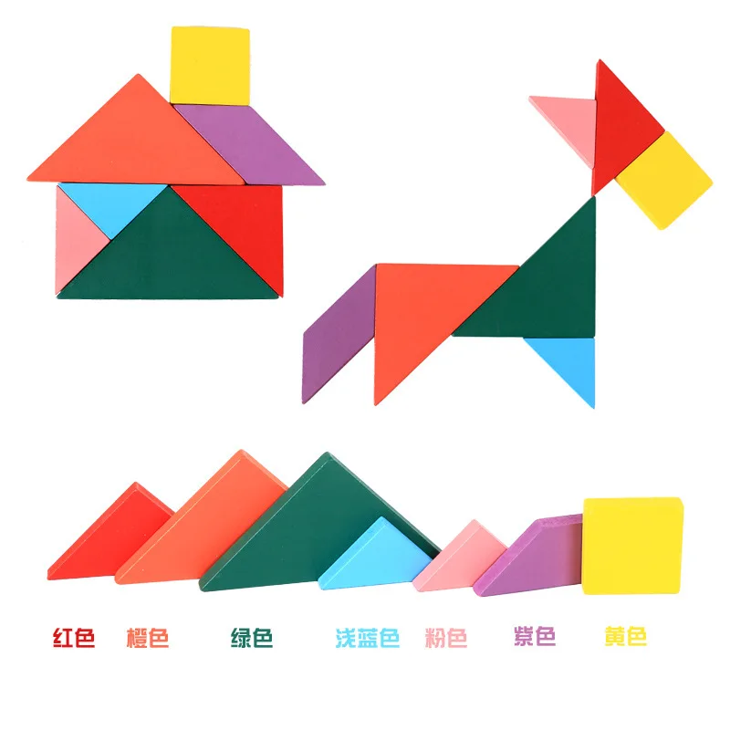 DDWE Tangram деревянные головоломки Детские Пазлы головоломка Танграм Развивающие