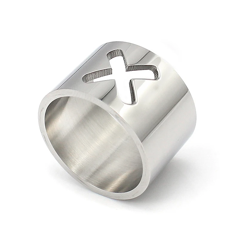Couya Brand Blank Cross Ring 2017 Summer Unique Design 316L Stainless Steel Hollow Women Rings Fashion Jewelry|women fashion rings|women ringscross