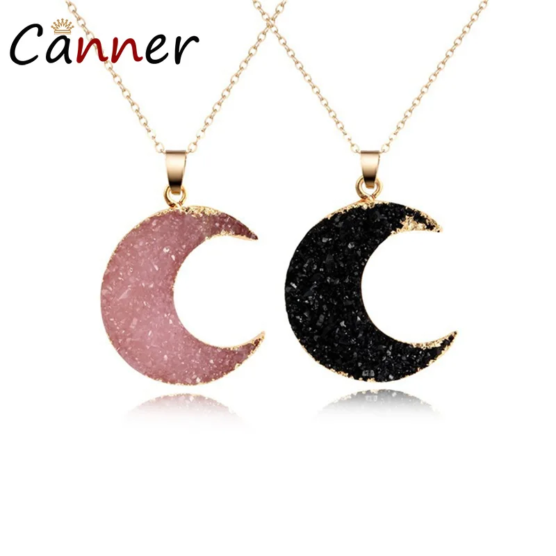 Простое романтическое ожерелье CANNER из натурального камня с подвеской в виде Луны