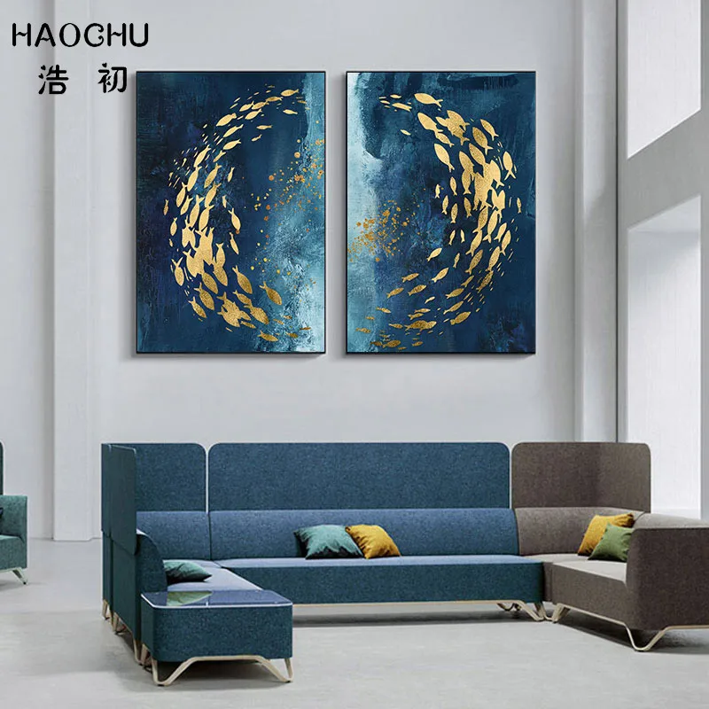 HAOCHU Европейская ретро фотография глубоководной рыбы для гостиной домашний