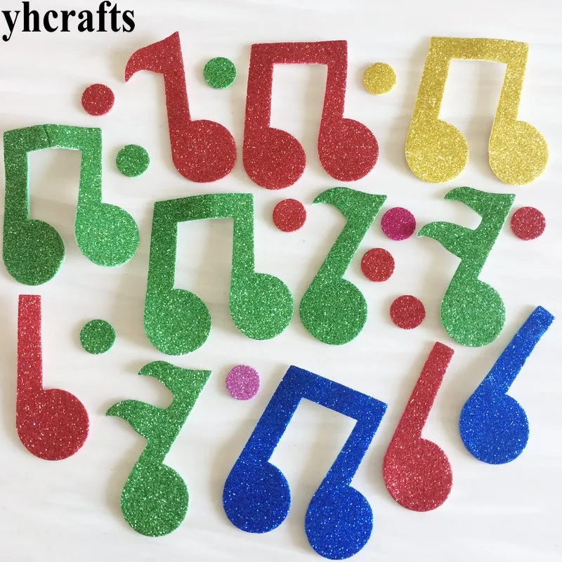 1bag/LOT.Mixed music notes foam stickers Baby room decoration Early learning educational toys Kindergarten craft diy toys Crafts