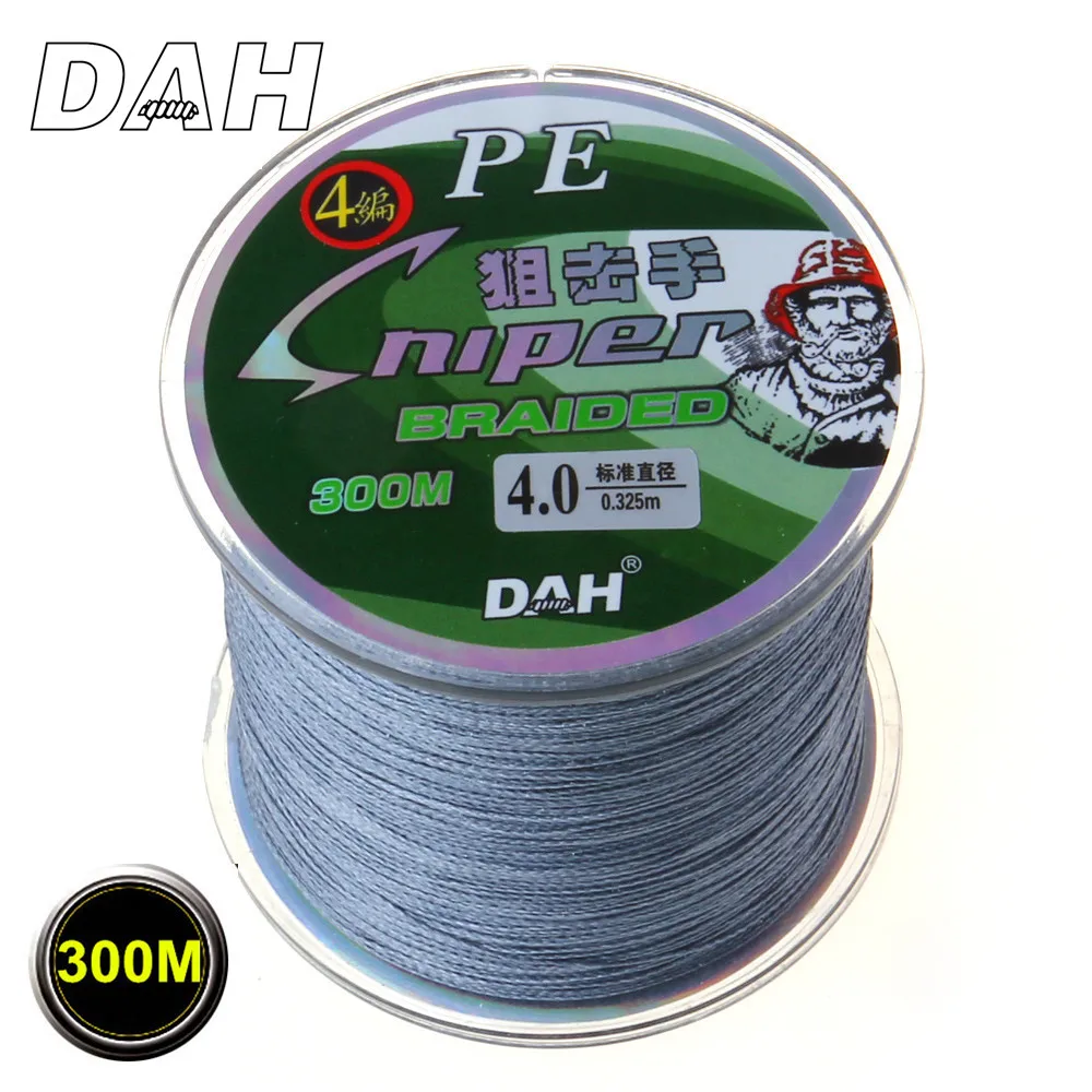 

DAH Super Strong 4 strand 300M/330YDS 100% PE Braided Fishing Line 10-80LB Multifilament Fishing Line Carp Fishing Saltwater