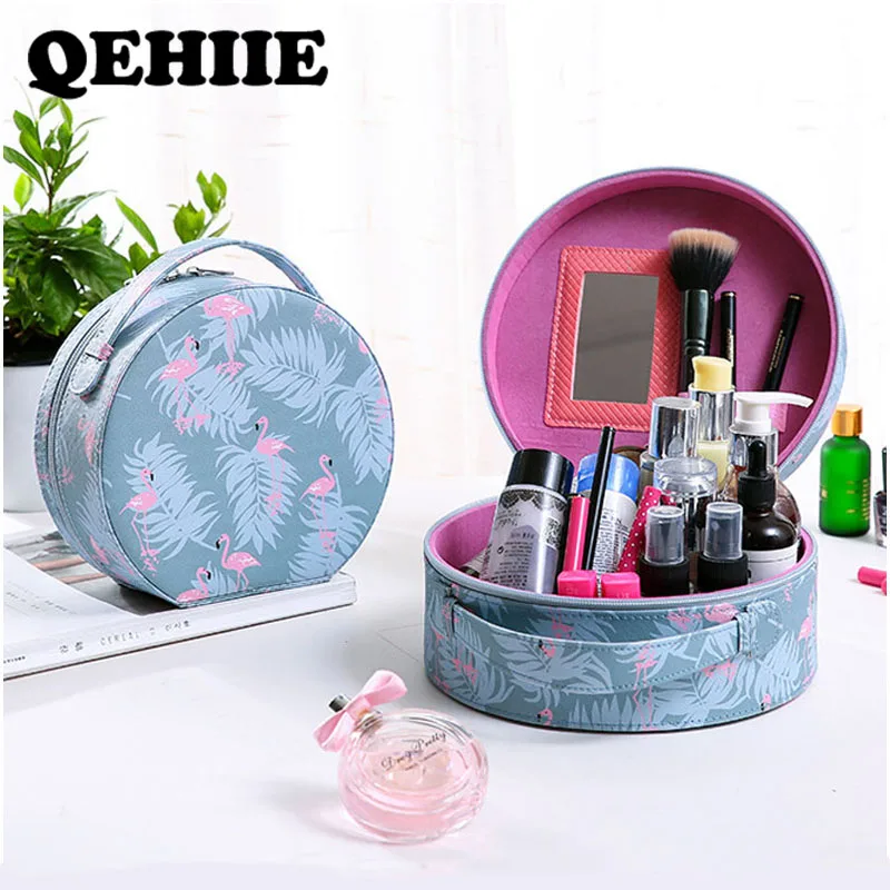 QEHIIE, брендовая косметичка, органайзер для путешествий, косметичка для женщин, косметический Чехол, серия фламинго, косметичка, основная Косметическая кисть
