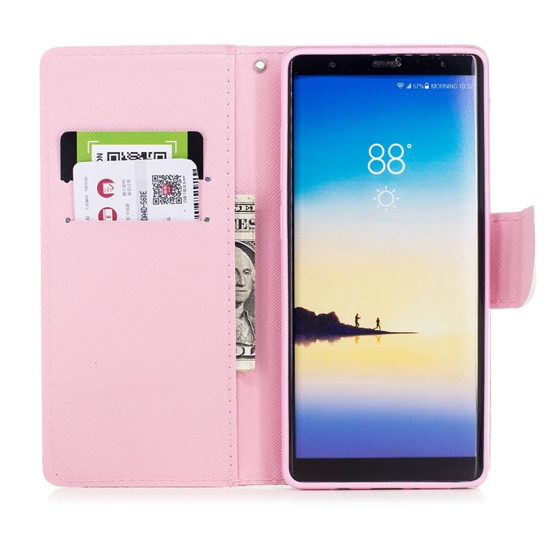 Чехол-книжка для Samsung Galaxy Note 8 чехол-бумажник из искусственной кожи с милым котом и