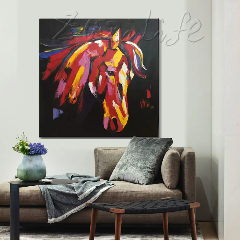 Ручная роспись оригинальная картина маслом рисование лошадей импасто тяжелая
