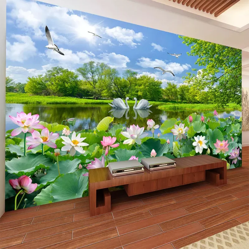 Пользовательские фотообои любого размера 3D настенная ткань романтический