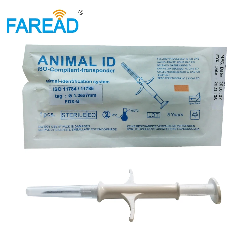 Free shipping x1pc FDX-B chip Scanner for dog cat mouse turtle,arowana,snake+ x60pcs mini 1.25*7mm RFID microchip for animal