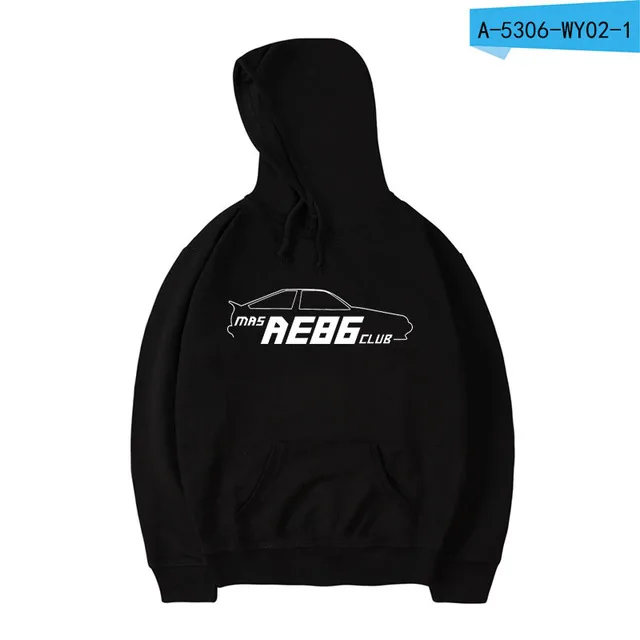 black INITIAL D Толстовки Кофты для мужчин и женщин AE86 Initial D манга пуловер Толстовка Зимняя уличная куртка большого размера пальто - Цвет: black