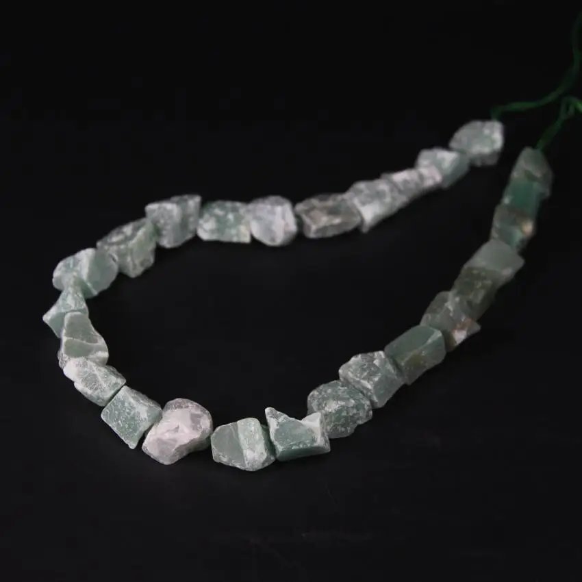 

15.5"/strand Raw Stone Freeform Cut Nugget Loose Beads,Natural Green Aventurine Gems Rough Gravel Chips Pendant Jewelry Making