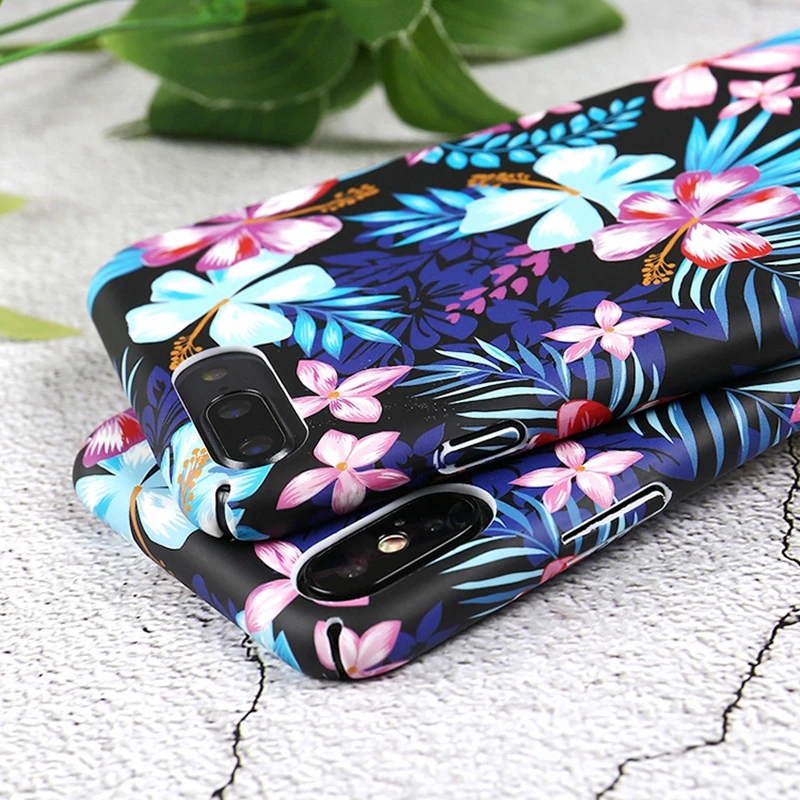 Fundas on for iPhone X Retro Tropical plants Floral Phone Case Coque 6 6s 7 8 Plus 7Plus Fashion Cover |